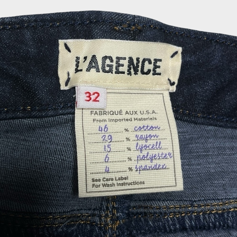 L'AGENCE | Emmanuelle Ankle Zip Skinny Jeans Cropped Womens 32 Midnight - Picture 10 of 12